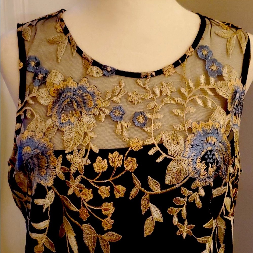 WHBM Sleeveless Floral Embroidered Dress sz 2 - Picture 3 of 7